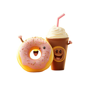 Donuts Playing Vinyl Car Decal Sticker – Waterproof & UV-Resistant 8"