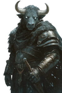 Grey Minotaur Knight Vinyl Car Decal Sticker – Waterproof & UV-Resistant 8"