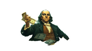 Benjamin Franklin Promo Vinyl Car Decal Sticker – Waterproof & UV-Resistant 8"