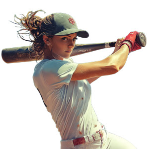 Female Baseball Player V2 Vinyl Car Decal Sticker – Waterproof & UV-Resistant 8"