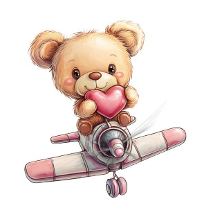 Cute Flying Teddy Vinyl Car Decal Sticker – Waterproof & UV-Resistant 8"