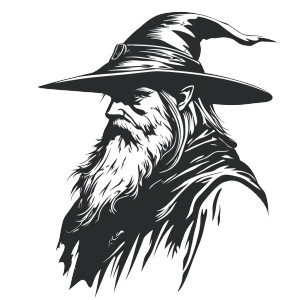 Fantasy Wizard Stencil Vinyl Car Decal Sticker – Waterproof & UV-Resistant 8"