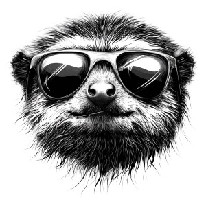 Cute Sloth Sunglasses Vinyl Car Decal Sticker – Waterproof & UV-Resistant 8"