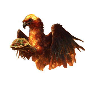 Phoenix Eating Tacos Vinyl Car Decal Sticker – Waterproof & UV-Resistant 8"