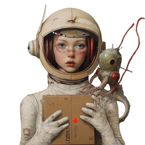 Fantasy Astronaut Art Vinyl Car Decal Sticker – Waterproof & UV-Resistant 8"