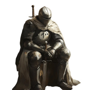 Knight Posing Vinyl Car Decal Sticker – Waterproof & UV-Resistant 8"