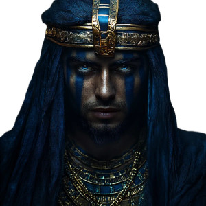 Brooding Egyptian God Vinyl Car Decal Sticker – Waterproof & UV-Resistant 8"