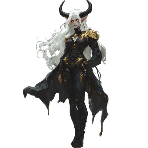 Tiefling Witch Portrait Vinyl Car Decal Sticker – Waterproof & UV-Resistant 8"