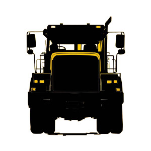Construction Vehicle Silhouette Vinyl Car Decal Sticker – Waterproof & UV-Resistant 8"