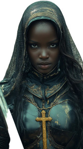 Fantasy Warrior Nun Vinyl Car Decal Sticker – Waterproof & UV-Resistant 8"