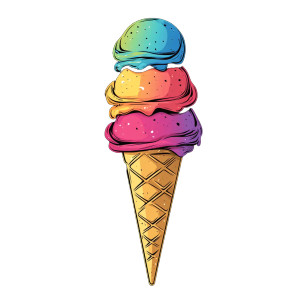 Neo-Futurist Ice Cream Vinyl Car Decal Sticker – Waterproof & UV-Resistant 8"