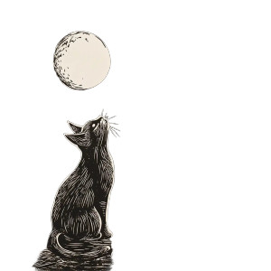 Folk Art Cat V2 Vinyl Car Decal Sticker – Waterproof & UV-Resistant 8"