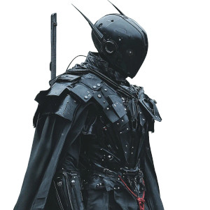 Evil Futuristic Knight Vinyl Car Decal Sticker – Waterproof & UV-Resistant 8"