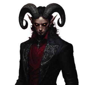 Crimson Demon Man Vinyl Car Decal Sticker – Waterproof & UV-Resistant 8"