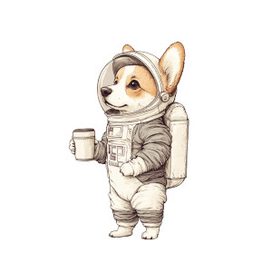 Astronaut Corgi Vinyl Car Decal Sticker – Waterproof & UV-Resistant 8"