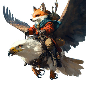 Fantasy Fox Rider Vinyl Car Decal Sticker – Waterproof & UV-Resistant 8"