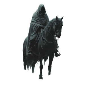 Hooded Rider V4 Vinyl Car Decal Sticker – Waterproof & UV-Resistant 8"