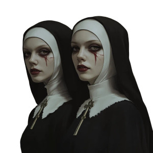 Hot Crossed Nuns Vinyl Car Decal Sticker – Waterproof & UV-Resistant 8"