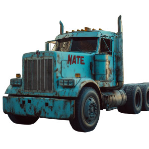 Blue Truck Nate Vinyl Car Decal Sticker – Waterproof & UV-Resistant 8"