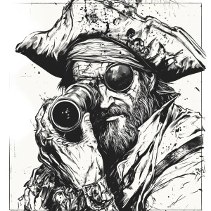 One-Eyed Pirate Vinyl Car Decal Sticker – Waterproof & UV-Resistant 8"