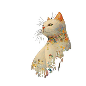 Pretty Cat With Flowers Vinyl Car Decal Sticker – Waterproof & UV-Resistant 8" Pretty Cat With Flowers Vinyl Car Decal Sticker – Waterproof & UV-Resistant 8"