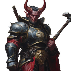 Tiefling Warrior V8 Vinyl Car Decal Sticker – Waterproof & UV-Resistant 8"
