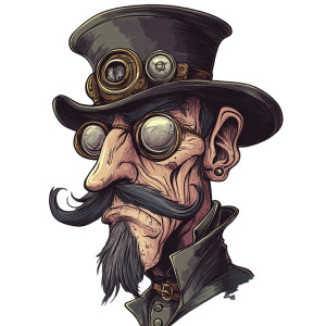 Steampunk Male Head Vinyl Car Decal Sticker – Waterproof & UV-Resistant 8"