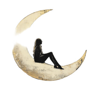 Moonlit Figure Vinyl Car Decal Sticker – Waterproof & UV-Resistant 8"