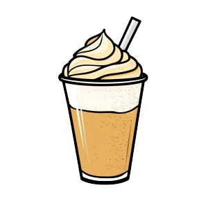 Frappe Vector Vinyl Car Decal Sticker – Waterproof & UV-Resistant 8"