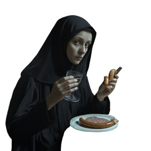 Orthodox Nun Drinking Vinyl Car Decal Sticker – Waterproof & UV-Resistant 8" Orthodox Nun Drinking Vinyl Car Decal Sticker – Waterproof & UV-Resistant 8"