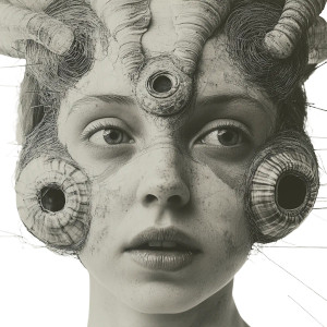 Surreal Self-Portrait Vinyl Car Decal Sticker – Waterproof & UV-Resistant 8"