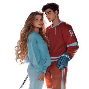 Romantic Ice Rink Couple V2 Vinyl Car Decal Sticker – Waterproof & UV-Resistant 8"