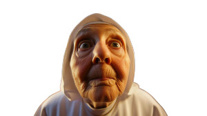 Nosy Old Nun Vinyl Car Decal Sticker – Waterproof & UV-Resistant 8"