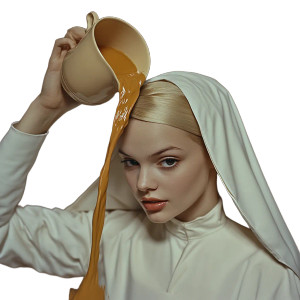 Blonde Nun Coffee Vinyl Car Decal Sticker – Waterproof & UV-Resistant 8"