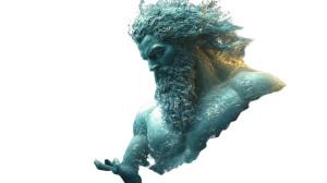 Neo-Baroque Poseidon Trident Vinyl Car Decal Sticker – Waterproof & UV-Resistant 8"