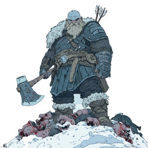 Frost Dwarf Warrior Vinyl Car Decal Sticker – Waterproof & UV-Resistant 8"