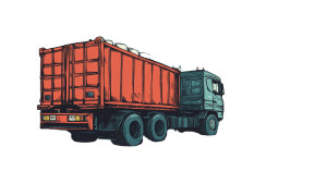 Hazardous Trucks Illustration Vinyl Car Decal Sticker – Waterproof & UV-Resistant 8"