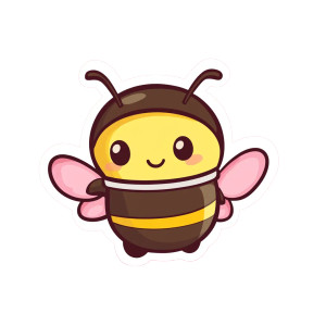 Bee Coffee Sticker Vinyl Car Decal Sticker – Waterproof & UV-Resistant 8"