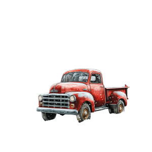 Vintage Christmas Truck V9 Vinyl Car Decal Sticker – Waterproof & UV-Resistant 8"