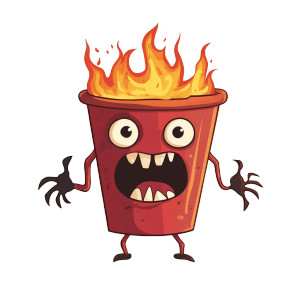 Satanic Coffee Cup Vinyl Car Decal Sticker – Waterproof & UV-Resistant 8"