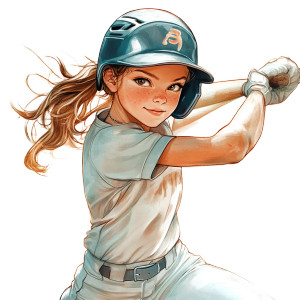 Young Softball Player Vinyl Car Decal Sticker – Waterproof & UV-Resistant 8"