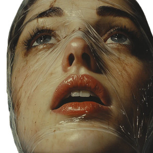 Bandaged Woman Crying Vinyl Car Decal Sticker – Waterproof & UV-Resistant 8"