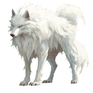 White-Furred Direwolf Vinyl Car Decal Sticker – Waterproof & UV-Resistant 8"