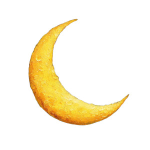 Bright Yellow Crescent Moon Vinyl Car Decal Sticker – Waterproof & UV-Resistant 8"