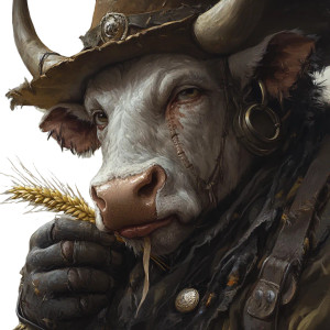 Fantasy Firbolg Cowboy Vinyl Car Decal Sticker – Waterproof & UV-Resistant 8"