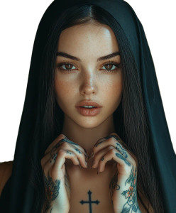 Tattooed Nun V16 Vinyl Car Decal Sticker – Waterproof & UV-Resistant 8" Tattooed Nun V16 Vinyl Car Decal Sticker – Waterproof & UV-Resistant 8"