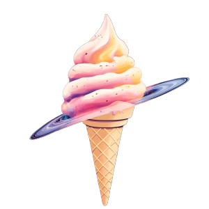 Galactic Gelato Cone Vinyl Car Decal Sticker – Waterproof & UV-Resistant 8"