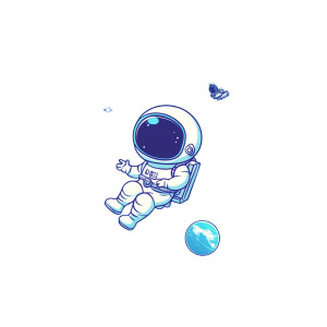 Cute Astronaut V5 Vinyl Car Decal Sticker – Waterproof & UV-Resistant 8"