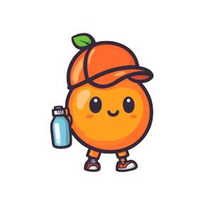 Persimmon Character Walk Vinyl Car Decal Sticker – Waterproof & UV-Resistant 8"