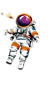 Colorful Space Astronaut Vinyl Car Decal Sticker – Waterproof & UV-Resistant 8"